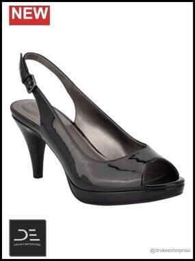 Bandolino Melt Faux Leather Slingback Platform Stiletto Heels